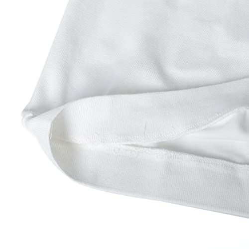 NeedBo Men's Long Sleeve Polo Shirt Contrast Color Sport Golf Shirt with Knit Hem White XXL