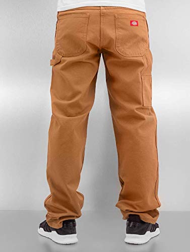 Dickies Men's Relaxed Fit Sanded Duck Carpenter Jean, Brown Duck, 32x32