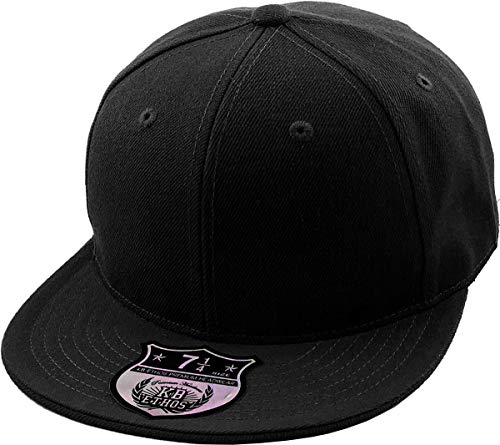 KBETHOS KNW-2364 BLK (8) The Real Original Fitted Flat-Bill Hats True-Fit, 9 Sizes & 20 Colors