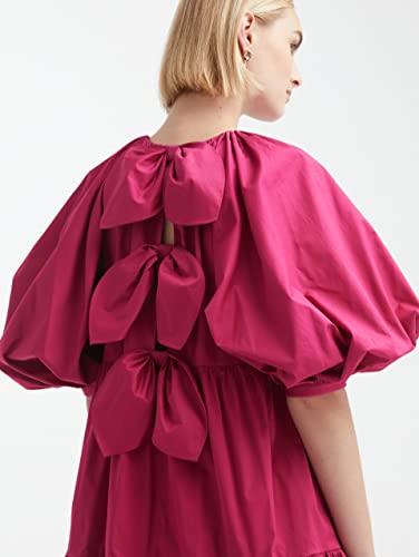 Oscar de la Renta, Shirred Bow Back Dress, 2, Magenta