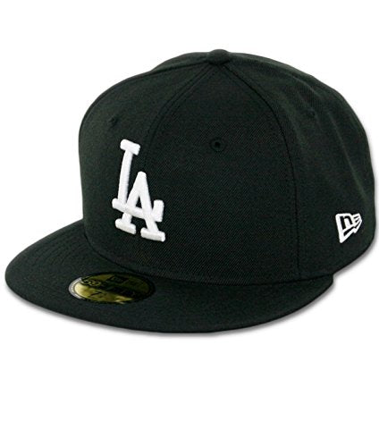 New Era 59Fifty Hat MLB Basic Los Angeles Dodgers LA Black/White Fitted Baseball Cap (7 1/4)