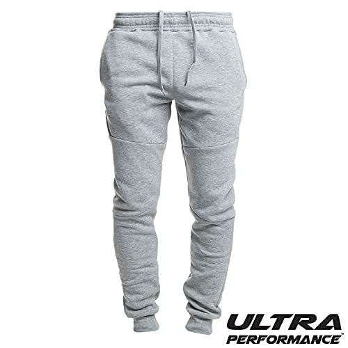 Ultra Performance Fleece Active Tech Joggers for Men, Mens Sweatpants with Zipper Pockets 3 Pack