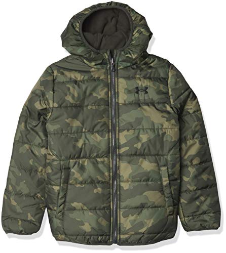 Under Armour Boys' UA Print Reversible Pronto Puffer Jacket, Baroque Green, 2T
