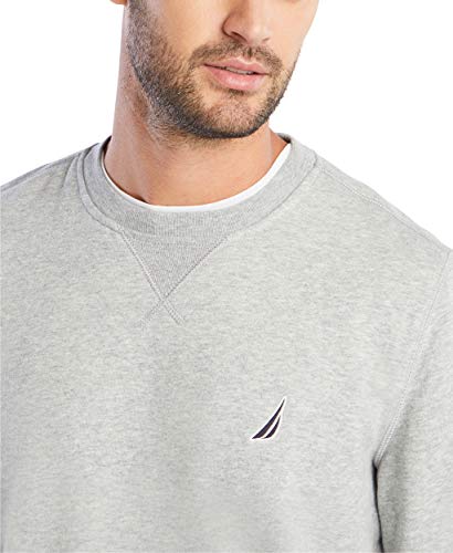 Nautica Men's Basic Crew Neck Fleece Sweatshirt, Grey Heather, X-Large