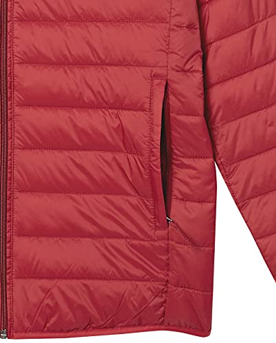 Amazon Essentials Men's Lightweight Water-Resistant Packable Puffer Jacket, Brick Red, Medium