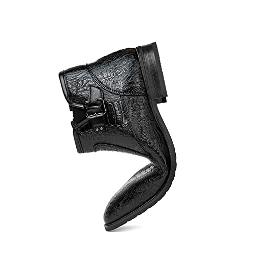 CustforU Men's Patent Leather Boots High Top Round Toe Chelsea Boot Chelsea Dress Boots Zipper Pointed Toe Casual Boots Chukka Ankle Boots Formal and Casual Boots Black Brown Black 9