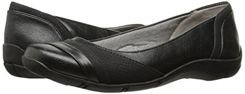 LifeStride Women's Dig Flat, Black, 7.5 M US