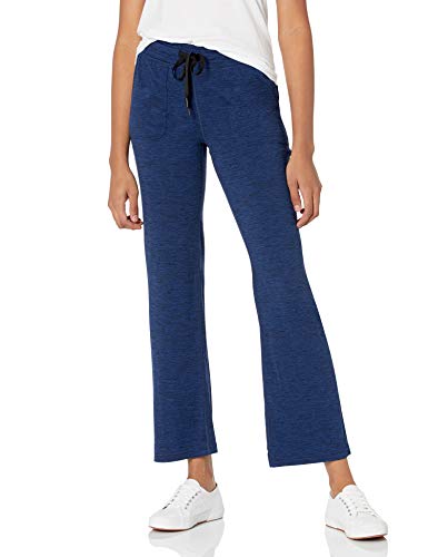Amazon Essentials Women's Brushed Tech Stretch Pant, Navy Spacedye, Medium