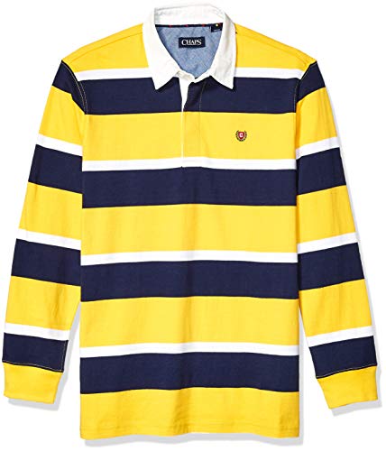 Chaps Men's Heritage Collection Rugby Shirt, Coast Guard Yellow Multi, M