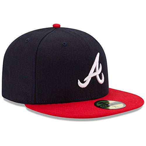 New Era 59FIFTY Atlanta Braves Navy/Red MLB 2017 Authentic Collection On Field Home Cap Size 7 1/2