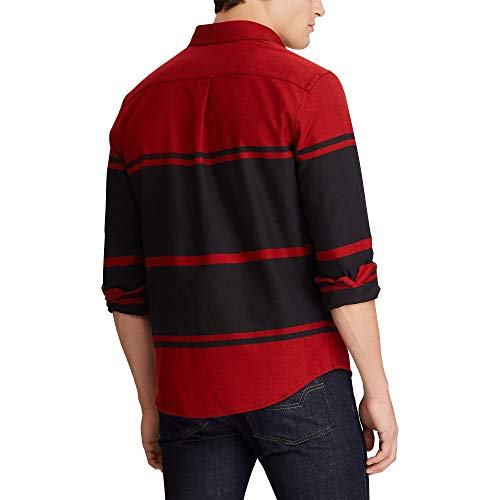 Chaps Men's Classic Fit Long Sleeve Performance Flannel Shirt, Park Avenue Red Multi, M