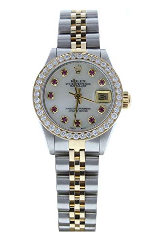 Rolex Ladys Datejust (Automatic) Jubilee Watch 69173 Custom Mother of Pearl Ruby Dial & Diamond Bezel (Certified Pre-Owned)