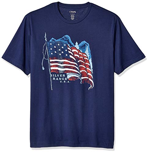 Chaps Men's Short Sleeve Cotton Graphic T-Shirt, Newport Navy USA, XXL