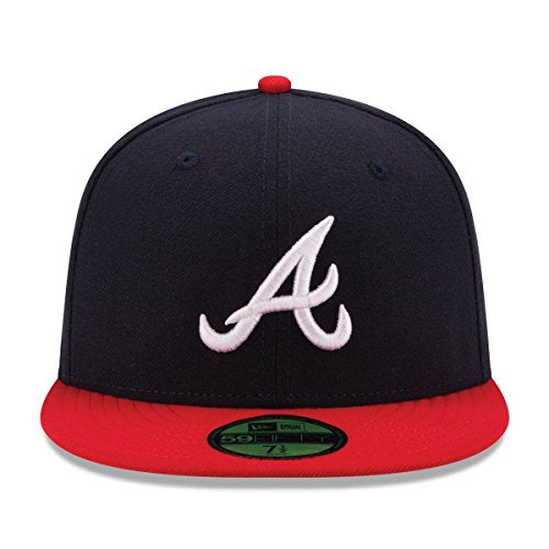 New Era 59FIFTY Atlanta Braves Navy/Red MLB 2017 Authentic Collection On Field Home Cap Size 7 1/2