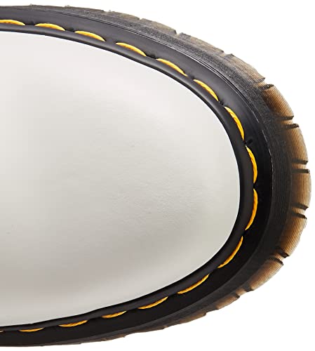 Dr. Martens Unisex Jadon 8-Eye Smooth Leather Platform Boots, White Polished Smooth, 8 US Women/7 US Men