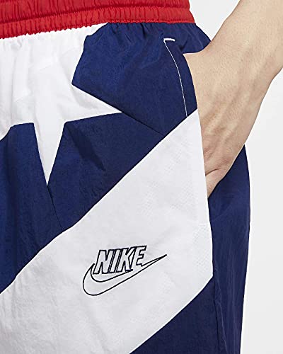 Nike Dri-Fit Throwback Men's Basketball Athletic Shorts American Flag, Blue Void/White/University Red/Blue Void, Medium