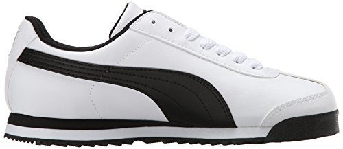 PUMA Men's Roma Basic Fashion Sneaker, White/Black Leather - 13 D(M) US