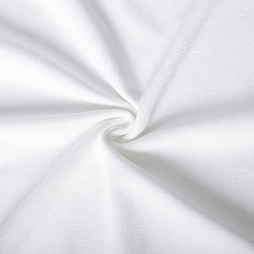 NeedBo Men's Long Sleeve Polo Shirt Contrast Color Sport Golf Shirt with Knit Hem White XXL