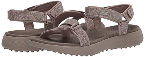Skechers Women's 600 Spikeless Golf Sandals Shoe, Taupe, 8 M US