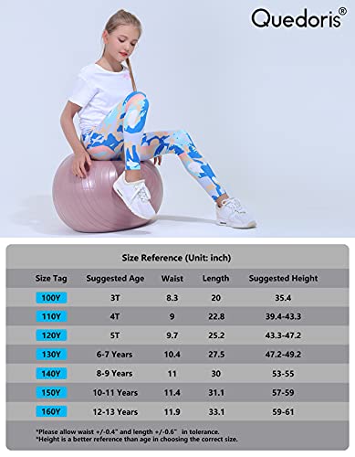 Quedoris Girls 3-Pack Printed Leggings Unicorn Kingdom/Sky/Galaxy Unicorn 130Y