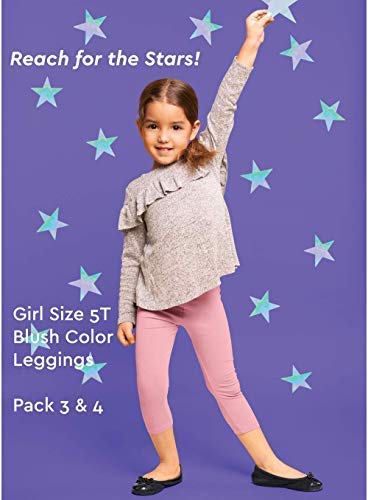 MISS POPULAR 5-Pack Girls Leggings Sizes 4-16 Soft Comfortable Cotton Spandex with Elastic Waistband Many Colors (Pack 2, 10/12)