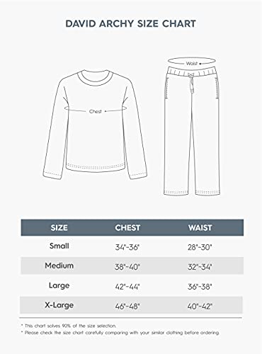 DAVID ARCHY Men's Plush Fleece Sleepwear Warm Cozy Long Sleeve Top & Bottom Pajama Set Nightwear (L, Gray)