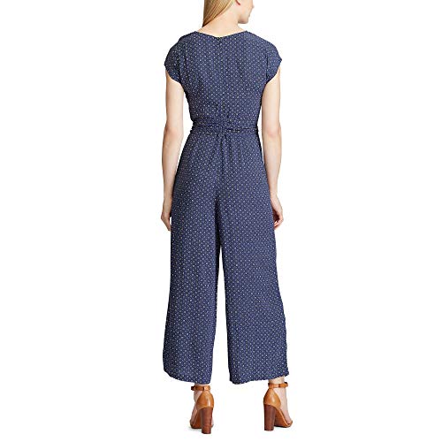 Chaps Women's Misses Floral Jumpsuit, Indigo Azure/Blue, 10