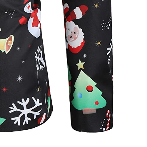 WUHOVILA Christmas Suit For Men,Men's Three-Piece Suit Business Wedding Christmas Party Jacket Vest And Pants(D-Black,4XL)