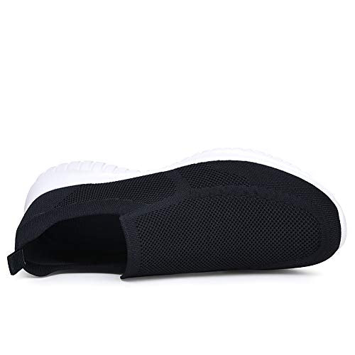 LANCROP Men's Comfortable Walking Shoes - Casual Knit Loafer Slip on Sneakers 7.5 US, Label 40 Dark Blue