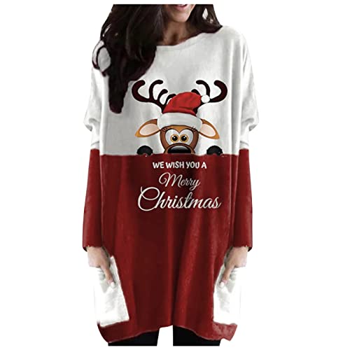 Christmas Sweatshirts for Women Women Zip up Sweatshirts Winter Sweatshirts for Women Womans Tunics Tops Women's Fleece Faux Leather Jacket Womens red Flannel Shirt Tunic Sweater Christmas