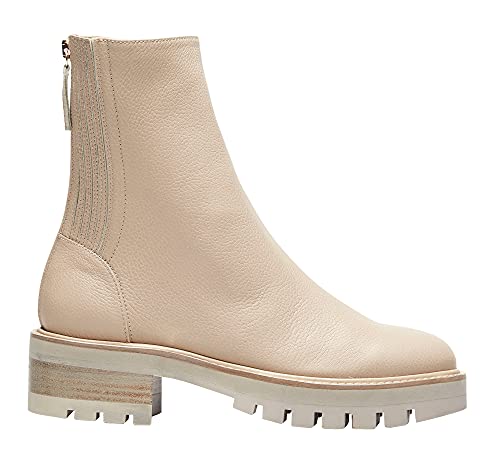 Aquazzura, Saint Honore Combat Bootie, 5.5, Soft Beige