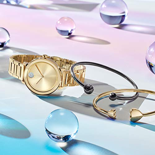 Movado Women's Bold Evolution Swiss Quartz Watch with Stainless Steel Strap, Yellow Gold, 15 (Model: 3600649)