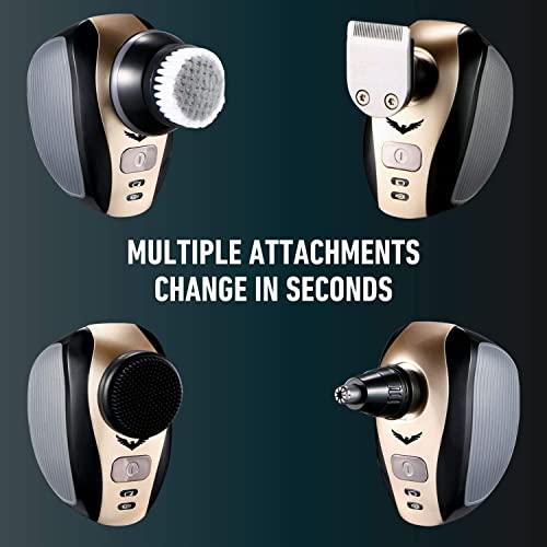 The FlexSeries Electric Head Hair Shaver - FREEDOM GROOMING - Ultimate Mens Cordless Rechargeable Wet/Dry Skull & Bald Head Waterproof Razor with Rotary Blades, Clippers, Nose Trimmer, Brush, Massager