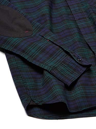 Chaps Men's Long Sleeve Stretch Oxford Button Down Shirt, Dark Pine Multi, L