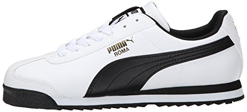 PUMA Men's Roma Basic Fashion Sneaker, White/Black Leather - 13 D(M) US