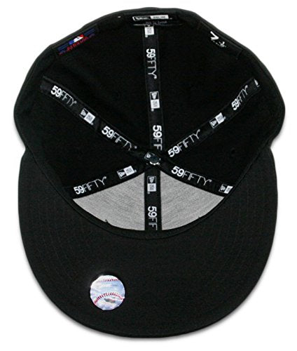New Era 59Fifty Hat MLB Basic Atlanta Braves Black/White Fitted Baseball Cap (7 1/4)