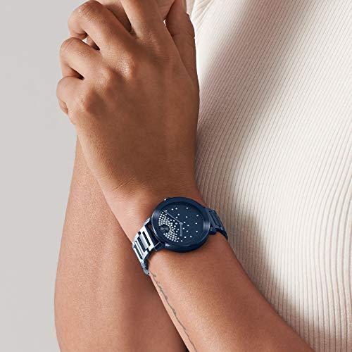 Movado Women's Swiss Quartz Watch with Stainless Steel Strap, Blue, 15 (Model: 3600706)