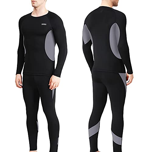 EONGOA Men's Thermal Underwear Set Long Johns Set with Fleece Lined Skiing Winter Warm Base Layers for Cold Weather