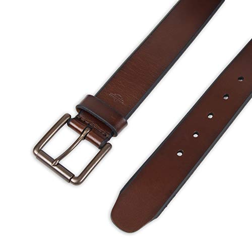 Dockers Men's Casual Leather Belt - 100% Soft Top Grain Genuine Leather Strap with Classic Prong Buckle, Brown,42