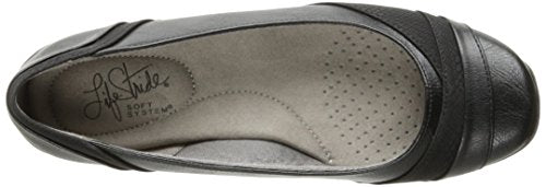 LifeStride Women's Dig Flat, Black, 7.5 M US