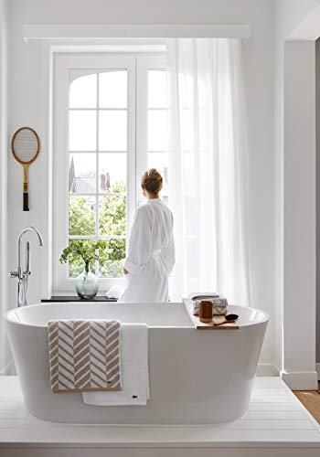 Lacoste Classic Pique 100% Cotton Bath Robe, 41.5"L, White