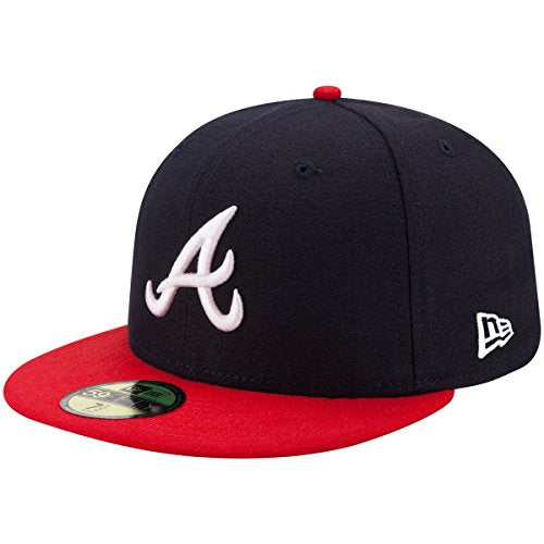 New Era 59FIFTY Atlanta Braves Navy/Red MLB 2017 Authentic Collection On Field Home Cap Size 7 1/2