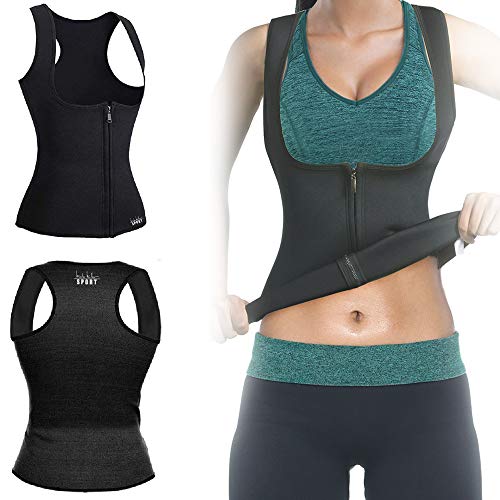 Nicole Miller Neoprene Sauna Vest Women Weight Loss Sweat Band Waist Trainer for Women Corset Sweat Shaper Suit Tanks - XL