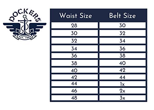 Dockers Men's Casual Leather Belt - 100% Soft Top Grain Genuine Leather Strap with Classic Prong Buckle, Brown,42