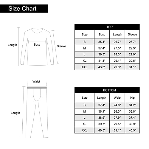 EONGOA Men's Thermal Underwear Set Long Johns Set with Fleece Lined Skiing Winter Warm Base Layers for Cold Weather