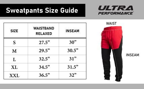 Ultra Performance Fleece Active Tech Joggers for Men, Mens Sweatpants with Zipper Pockets 3 Pack