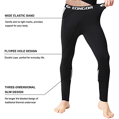 EONGOA Men's Thermal Underwear Set Long Johns Set with Fleece Lined Skiing Winter Warm Base Layers for Cold Weather