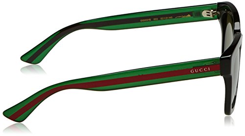 Gucci Fashion Sunglasses, 52/21/145, Black / Green / Green