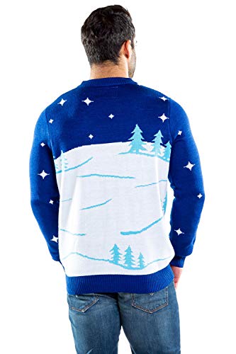 Tipsy Elves Men's Ugly Christmas Sweater Send Nudes Hilarious Santa Claus Ice Skating Holiday Pullover Size XX-Large