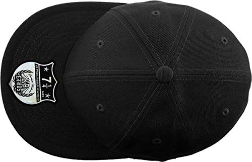 KBETHOS KNW-2364 BLK (8) The Real Original Fitted Flat-Bill Hats True-Fit, 9 Sizes & 20 Colors